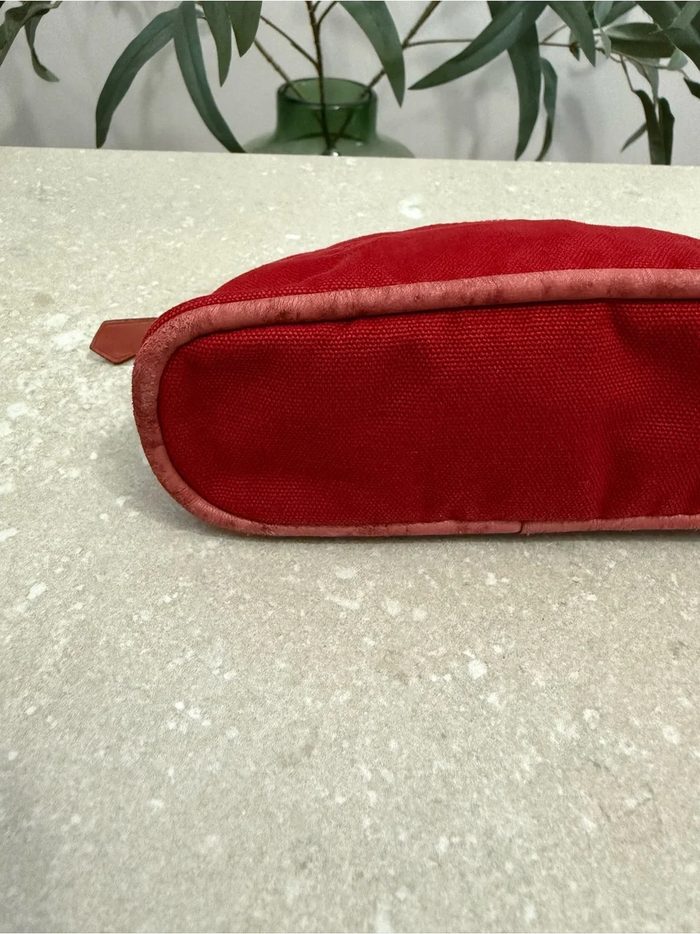 Hermes Bolide Pouch TPM Red Canvas Travel Cosmetic Bag